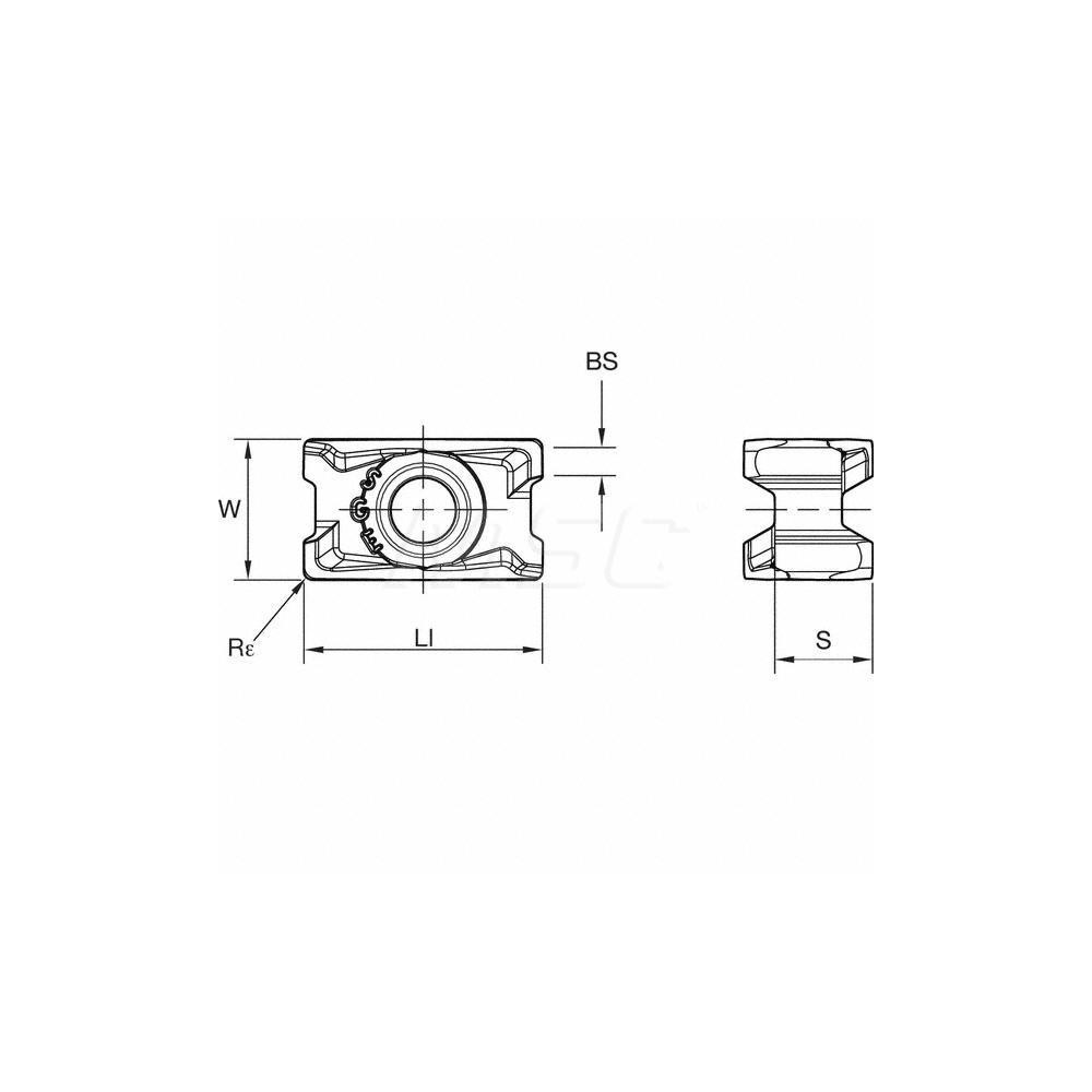 Kennametal Milling Insert: ANSI LNPU542SRGE, ISO LNPU15T608SRGE, KCPK30, Solid Carbide - 5548042
