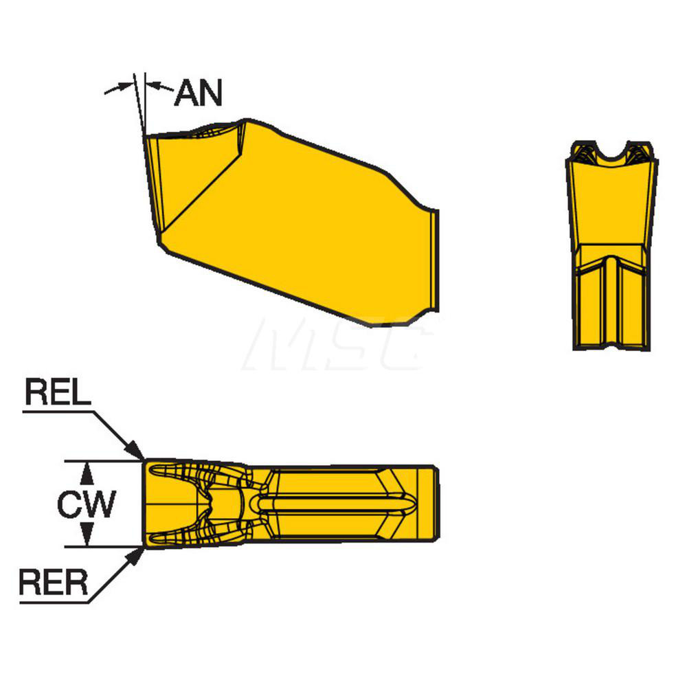 Sandvik Coromant Cutoff Insert: QDNG0300-0001-CF 1125, Carbide, 3.00 mm Cutting Width, 0.1181" Cutting Width - 6427376