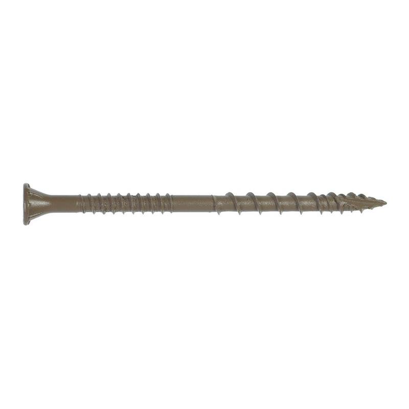 Simpson Strong-Tie #10 x 3 in. T25 6-Lobe, Flat Head, Deck-Drive DSV Collated Wood Screw, Tan (500-Pack) - HCKDSVT3S