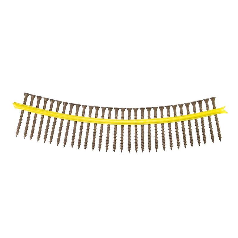 Simpson Strong-Tie #10 x 3 in. T25 6-Lobe, Flat Head, Deck-Drive DSV Collated Wood Screw, Tan (500-Pack) - HCKDSVT3S
