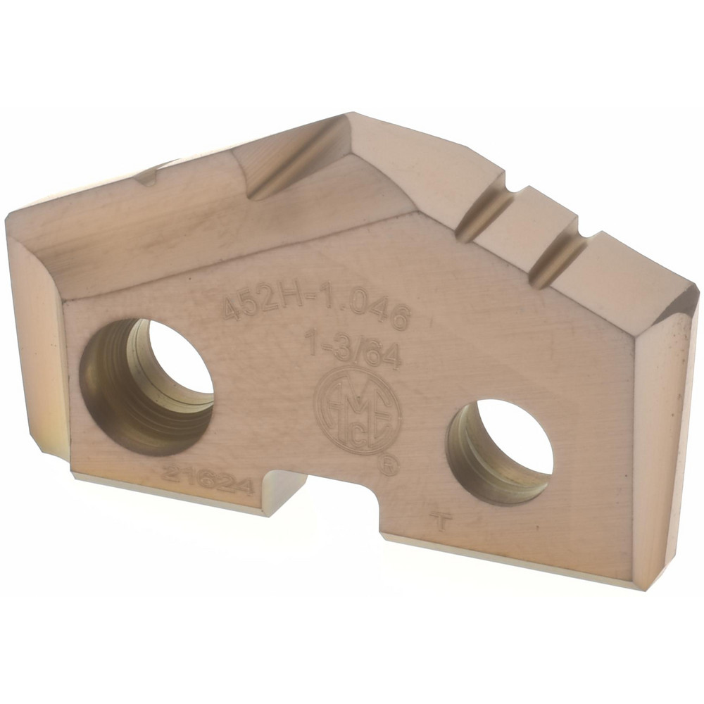 Allied Machine and Engineering Spade Drill Insert: 1-3/64" Dia, Seat Size 2, Cobalt, 132 deg Point - 452H-1.046