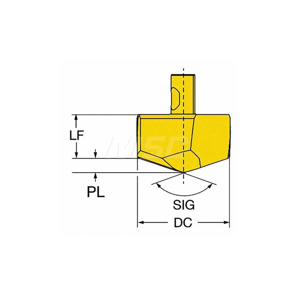 Sandvik Coromant Replaceable Drill Tips: 870-1588-15-PM 4334, 0.6252" Dia, 15.88 mm Dia, 142 deg Point,  4334 - 7357797