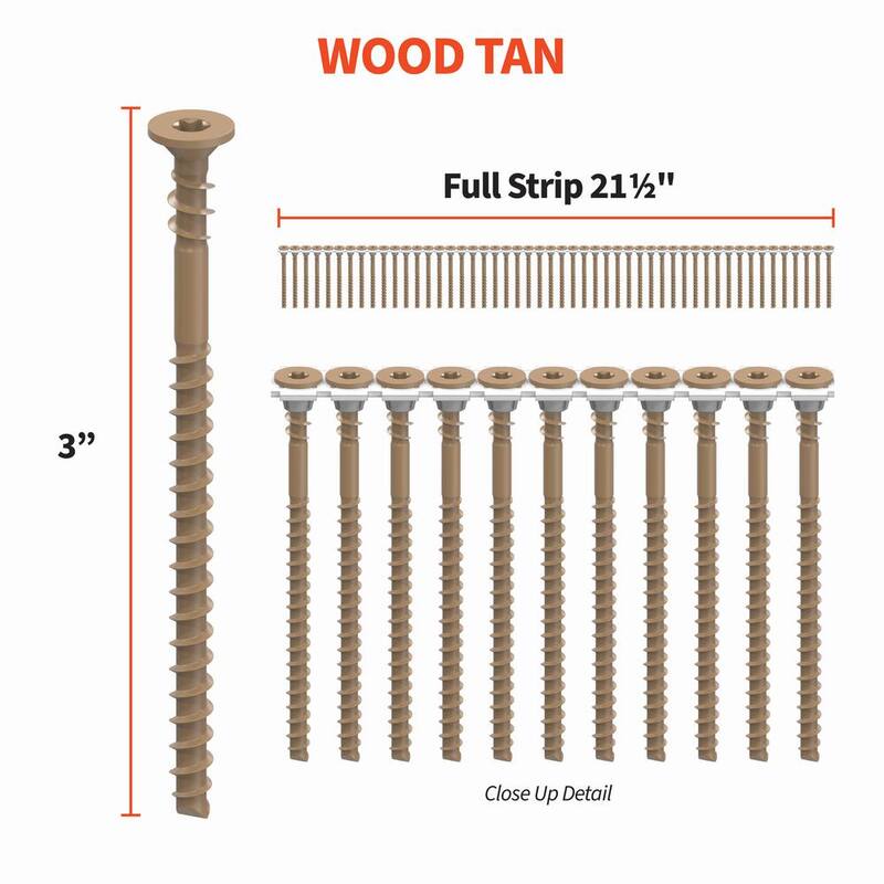 CAMO #10 x 3 in. Tan Star Bugle-Head Drive Collated Deck Screw (1000-Count) - 0395042