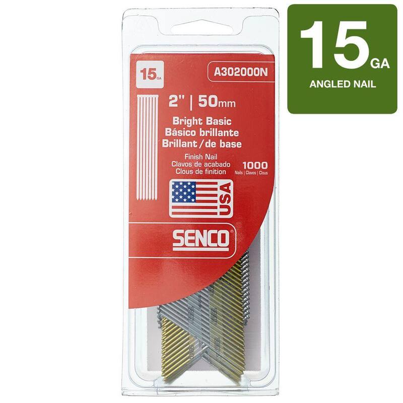 Senco 2 in. x 15-Gauge 34 Degree Bright Basic Brad Nails - A302000N