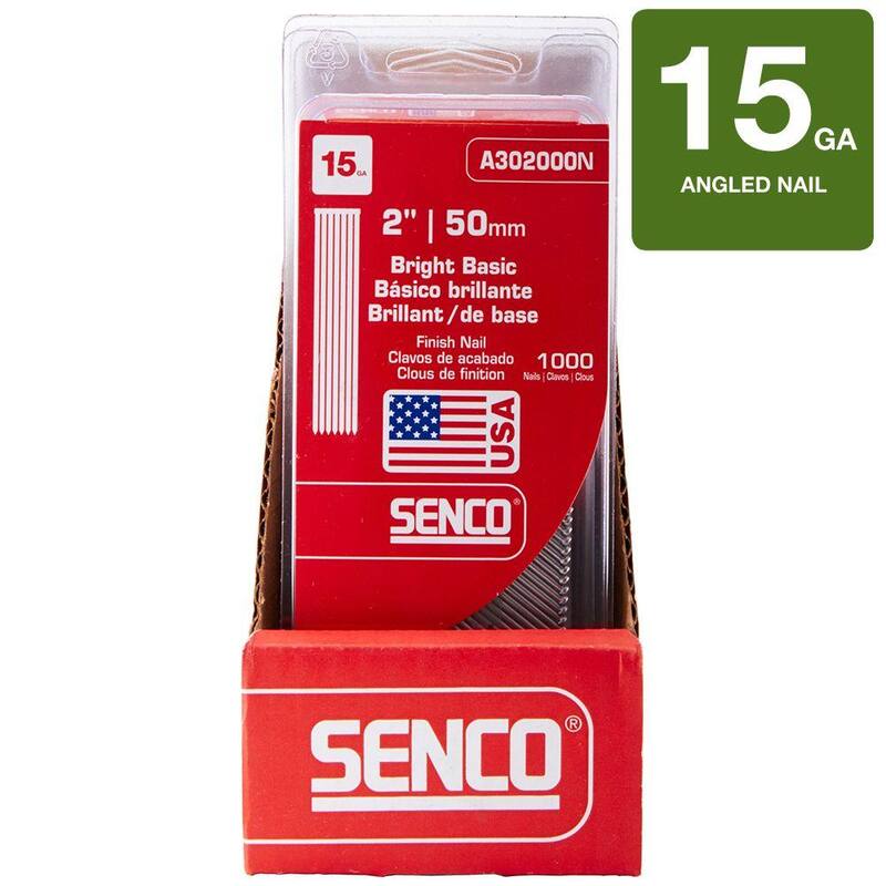 Senco 2 in. x 15-Gauge 34 Degree Bright Basic Brad Nails - A302000N