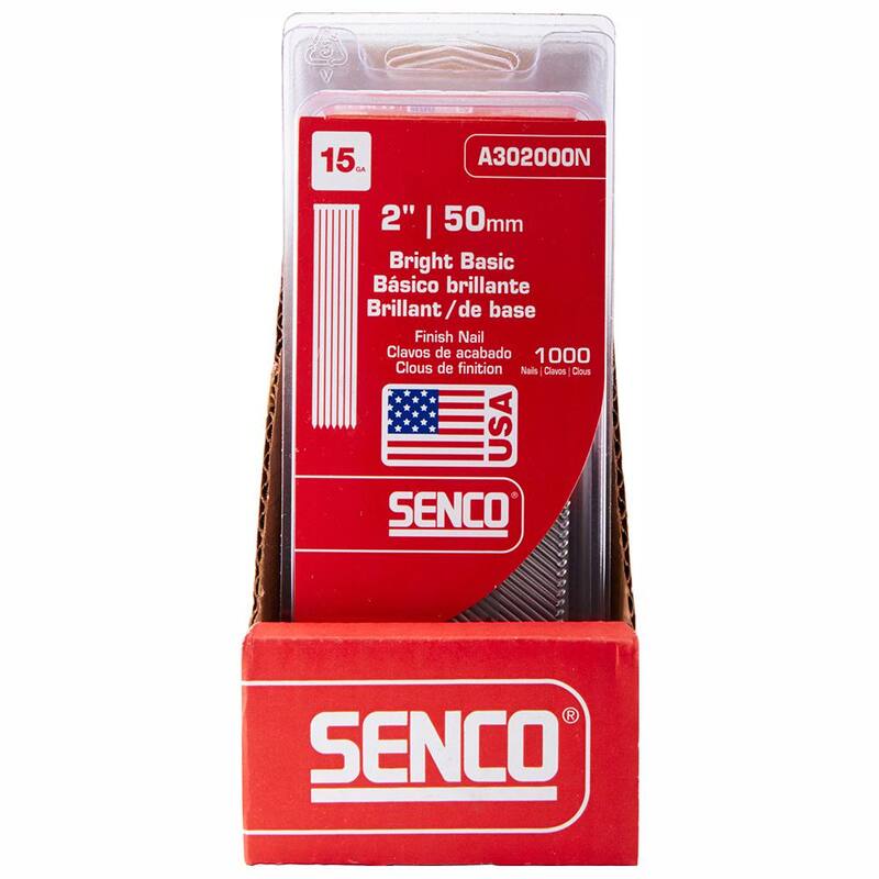 Senco 2 in. x 15-Gauge 34 Degree Bright Basic Brad Nails - A302000N