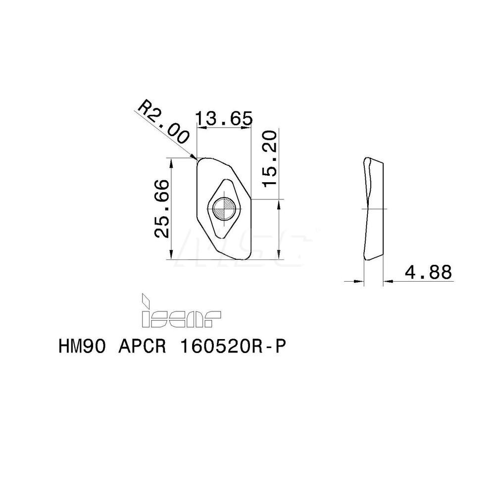 Iscar Milling Insert: ANSI HM90 APCR 160520R-P IC28, ISO HM90 APCR 160520R-P, IC28, Solid Carbide - 5603211
