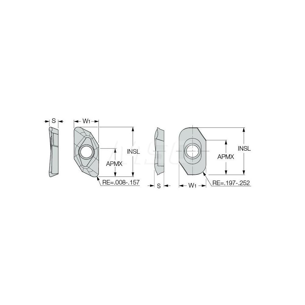 Iscar Milling Insert: ANSI HM90 APCR 160520R-P IC28, ISO HM90 APCR 160520R-P, IC28, Solid Carbide - 5603211