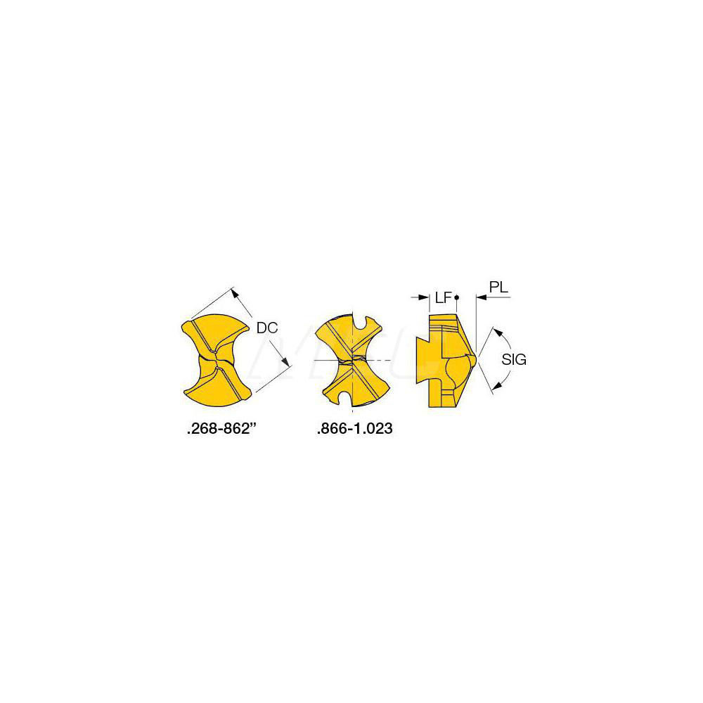 Iscar Replaceable Drill Tips: IDI-0689-SG IC908 I, 0.6890" Dia, 17.50 mm Dia, 140 deg Point,  IC908 - 5504964