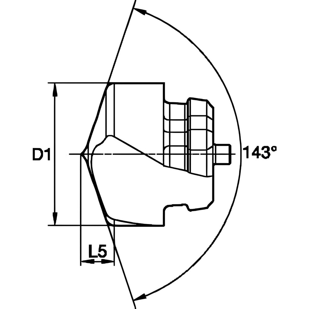 Kennametal Replaceable Drill Tips: KTFST05938HPC KC7410, 0.5625" Dia, 14.29 mm Dia, 140 deg Point,  KC7410 - 6370998