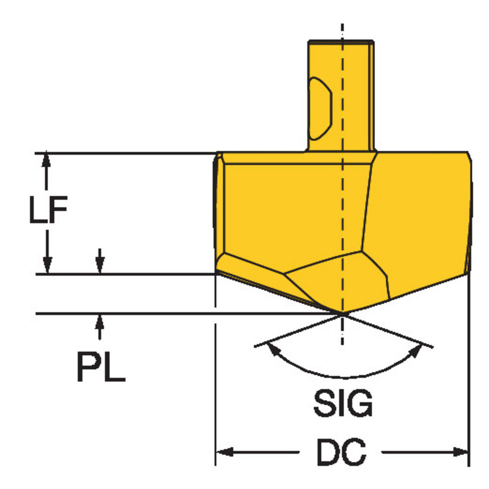 Sandvik Coromant Replaceable Drill Tips: 870-1700-17-MM 2334, 0.6693" Dia, 17.00 mm Dia, 142 deg Point,  2334 - 7357849