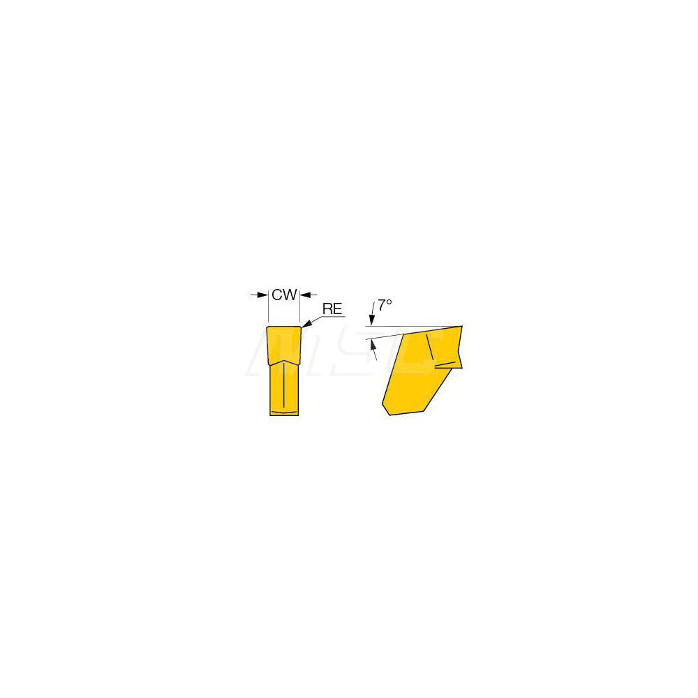Iscar Cutoff Insert: GFN 1.6J IC-354, Carbide, 1.60 mm Cutting Width, 0.0630" Cutting Width - 6002621