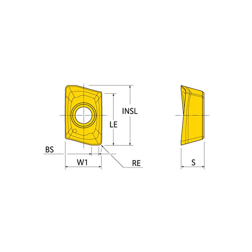 Ingersoll Cutting Tools Milling Insert: ANSI AOMT060202R IN1030, ISO AOMT060202R IN1030, IN1030, Solid Carbide - 5840533