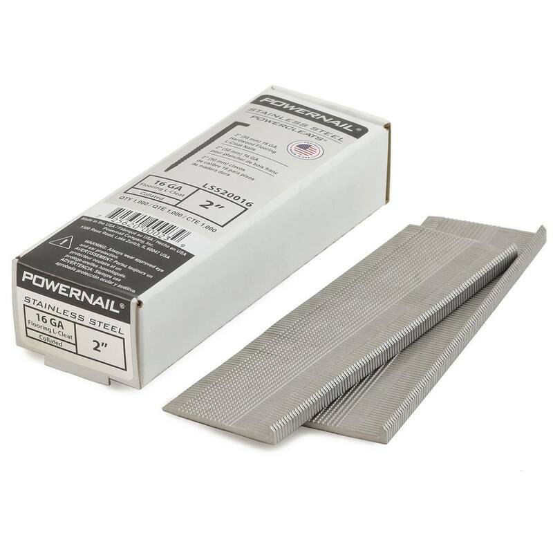 POWERNAIL 2 in. x 16-Gauge Powercleats Stainless Steel Hardwood Flooring Nails (1000-Pack) - L 200-16SS