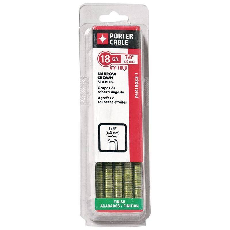 Porter-Cable 18-Gauge x 7/8 in. Narrow Crown Staple 1000 per Box - PNS18088-1