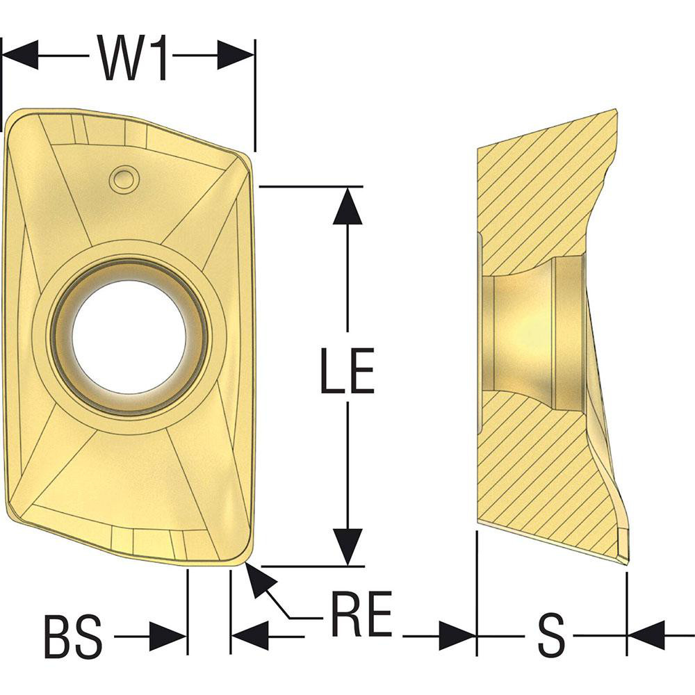 Seco Milling Insert: ANSI XOMX180608TR-MD15, ISO XOMX180608TR-MD15, MP3000, Solid Carbide - 02656560