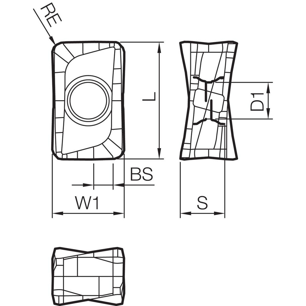 Kyocera Milling Insert: ANSI LOMU100408ERGMPR1525, ISO LOMU100408ER-GM, PR1525, Solid Carbide - TLB04350