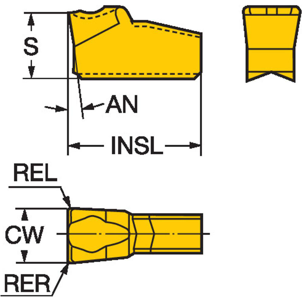 Sandvik Coromant Cutoff Insert: N151.2-400-4E 1125, Carbide, 4.00 mm Cutting Width, 0.1575" Cutting Width - 5737455