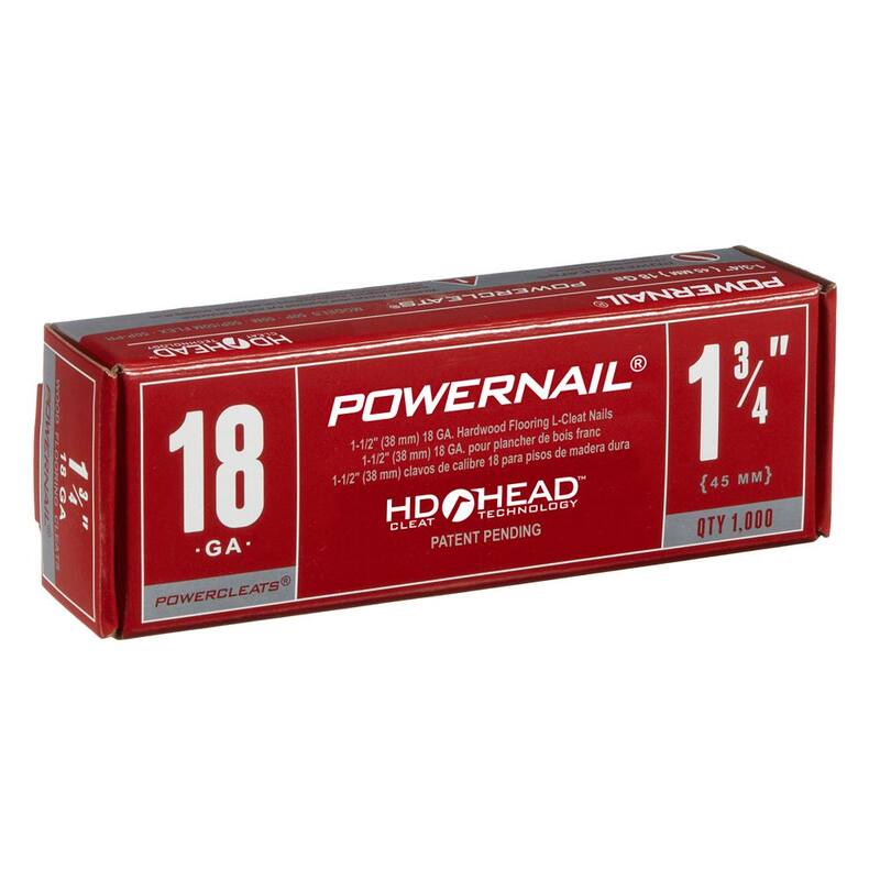 POWERNAIL 1-3/4 in. x 18-Gauge Powercleats Steel Hardwood Flooring Nails (1000-Pack) - L 175-18
