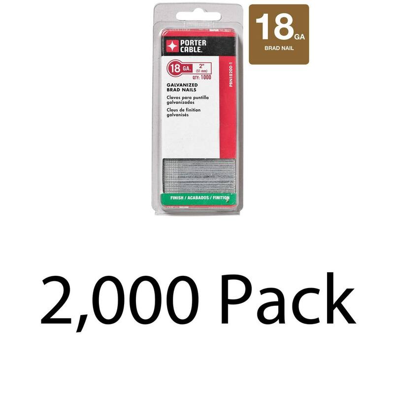 Porter-Cable 2 in. x 18-Gauge Brad Nail 2 Boxes (1000 per Box) - PBN18200-1X2