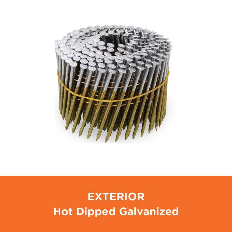 PRO-FIT 3 in. x 0.120 15-Degree Hot Dipped Galvanized Ring Shank Wire Coil Framing Nails (2500 -Per Box) - 0634171