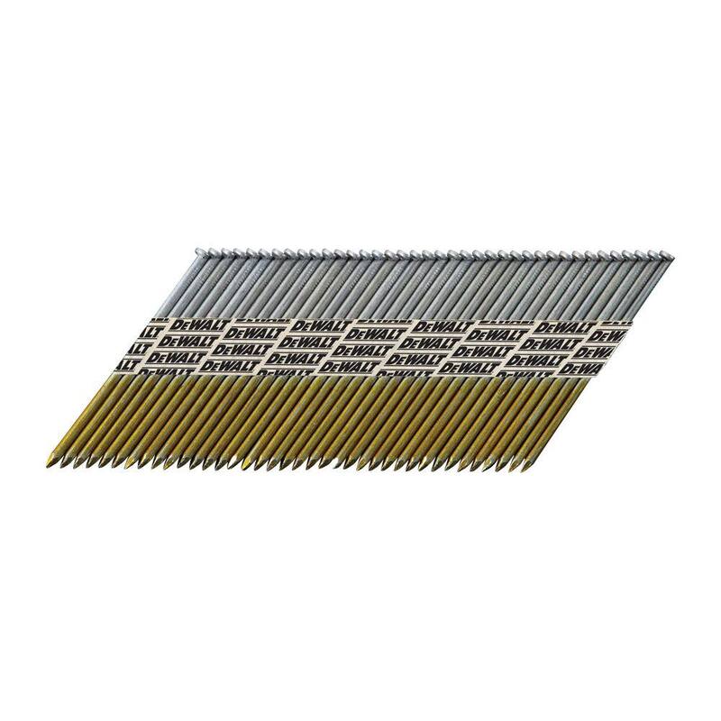 DEWALT 3 in. x 0.120 in. Paper Tape 30-Degree Collated Smooth Bright Off-Set Round Head Nail (2500 per Box) - DPT-10D120FH