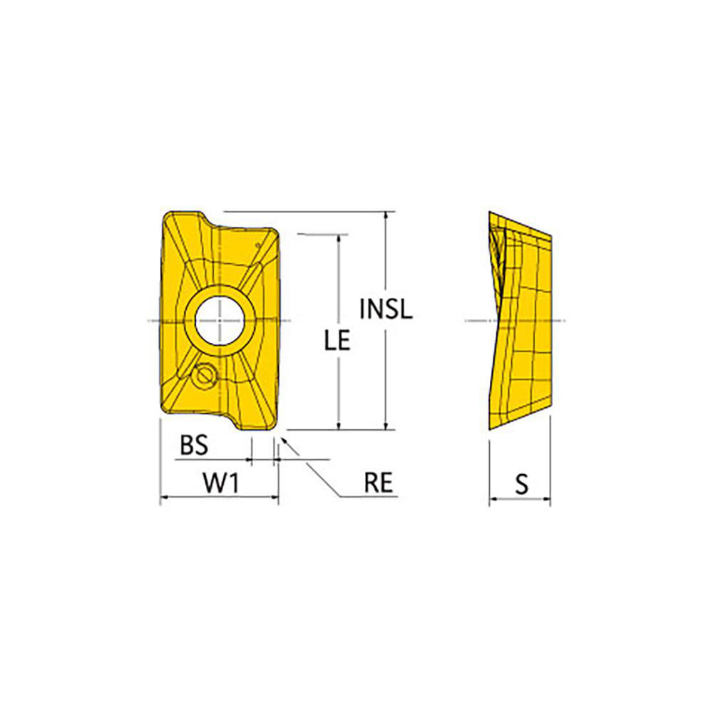 Ingersoll Cutting Tools Milling Insert: ANSI APEH64R01 IN2040, ISO AOMT180508R IN2040, IN2040, Solid Carbide - 5804904