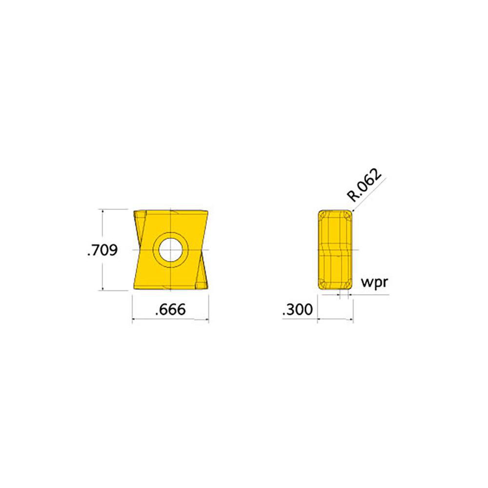 Ingersoll Cutting Tools Milling Insert: ANSI DPM434R002 K IN2005, ISO DPM434R002 IN2005, IN2005, Solid Carbide - 5811562