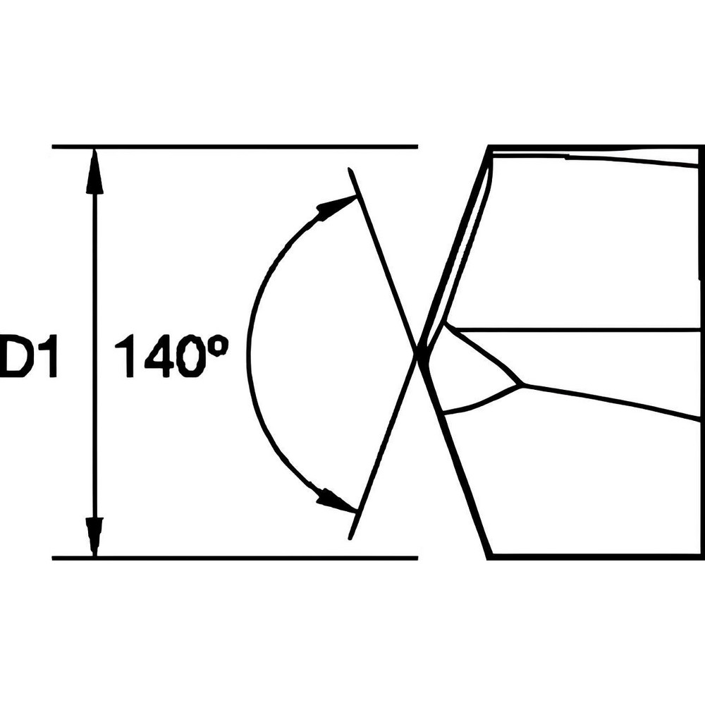 Kennametal Replaceable Drill Tips: KSEM0563HP KC7315, 0.5626" Dia, 14.29 mm Dia, 140 deg Point,  KC7315 - 2047400