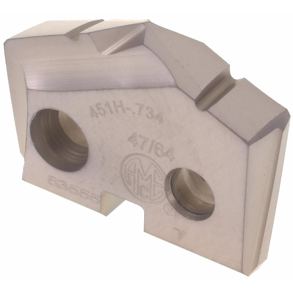 Allied Machine and Engineering Spade Drill Insert: 47/64" Dia, Seat Size 1, Cobalt, 132 deg Point - 451H-.734