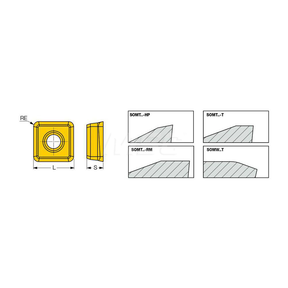 Iscar Milling Insert: ANSI FFQ4 SOMT 090412T IC830, ISO FFQ4 SOMT 090412T, IC830, Solid Carbide - 3323467