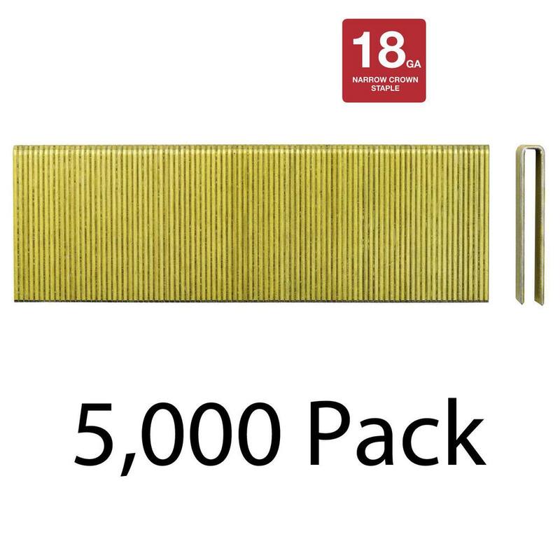 DEWALT 1/4 in. x 1-1/2 in. 18-Gauge Glue Collated Crown Staple 2 Boxes (2500 Per Box) - DNS18150-2X2