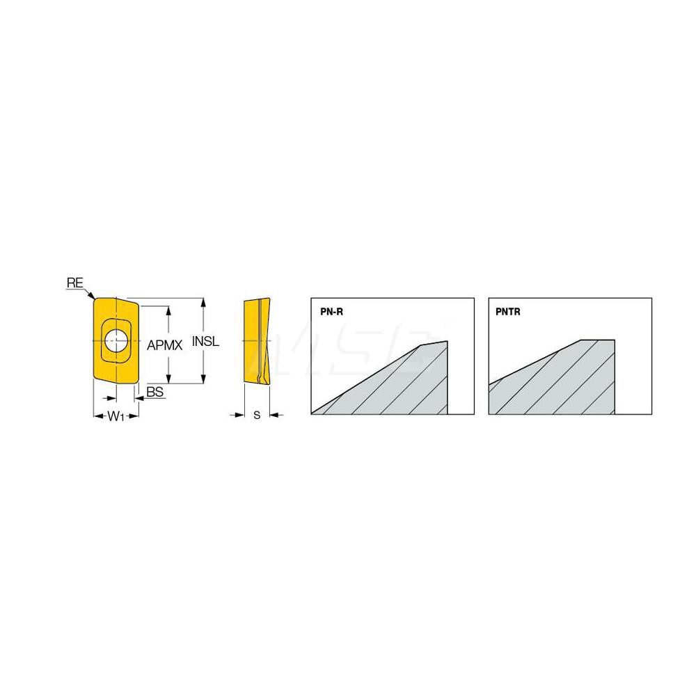 Iscar Milling Insert: ANSI HP ANCT 070204PN-R IC928, ISO HP ANCT 070204PN-R, IC928, Solid Carbide - 5604343