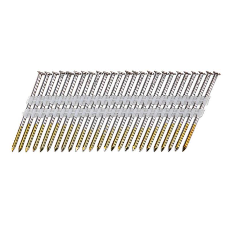 PRO-FIT 3 in. x 0.131-Gauge 21° Bright Finish Smooth Shank Plastic Strip Framing Nails (4000 per Box) - 0616170