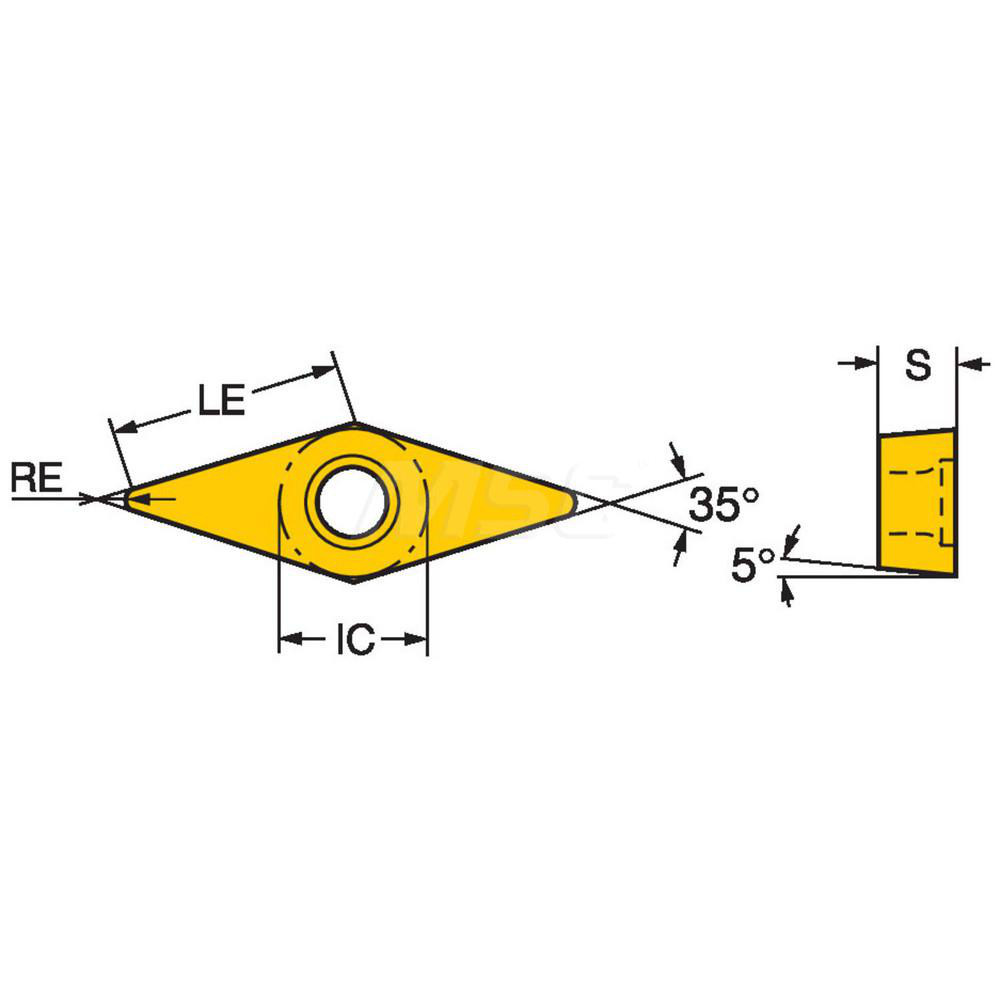 Sandvik Coromant Turning Insert: VBMT332-MM 1115, Carbide - 5755709