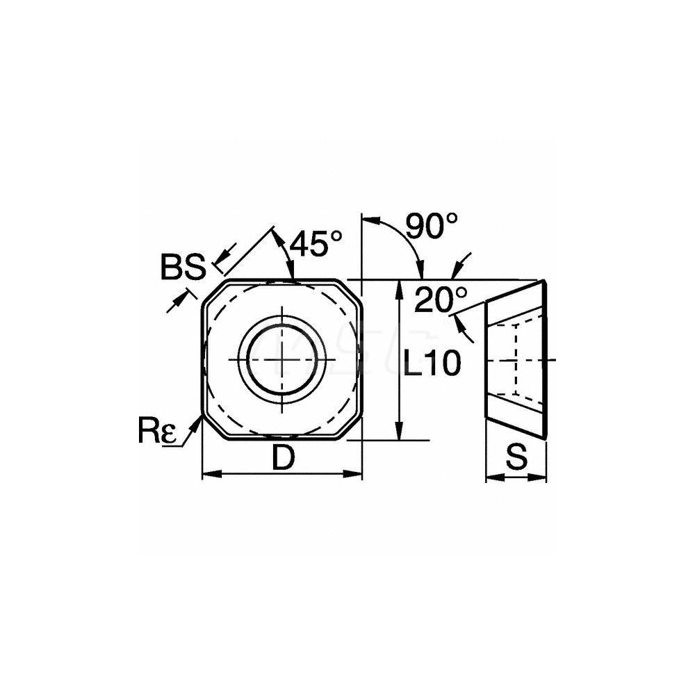 Kennametal Milling Insert: ANSI SEHW43A6T, ISO SEHW1204AFTN, KC725M, Solid Carbide - 1157802