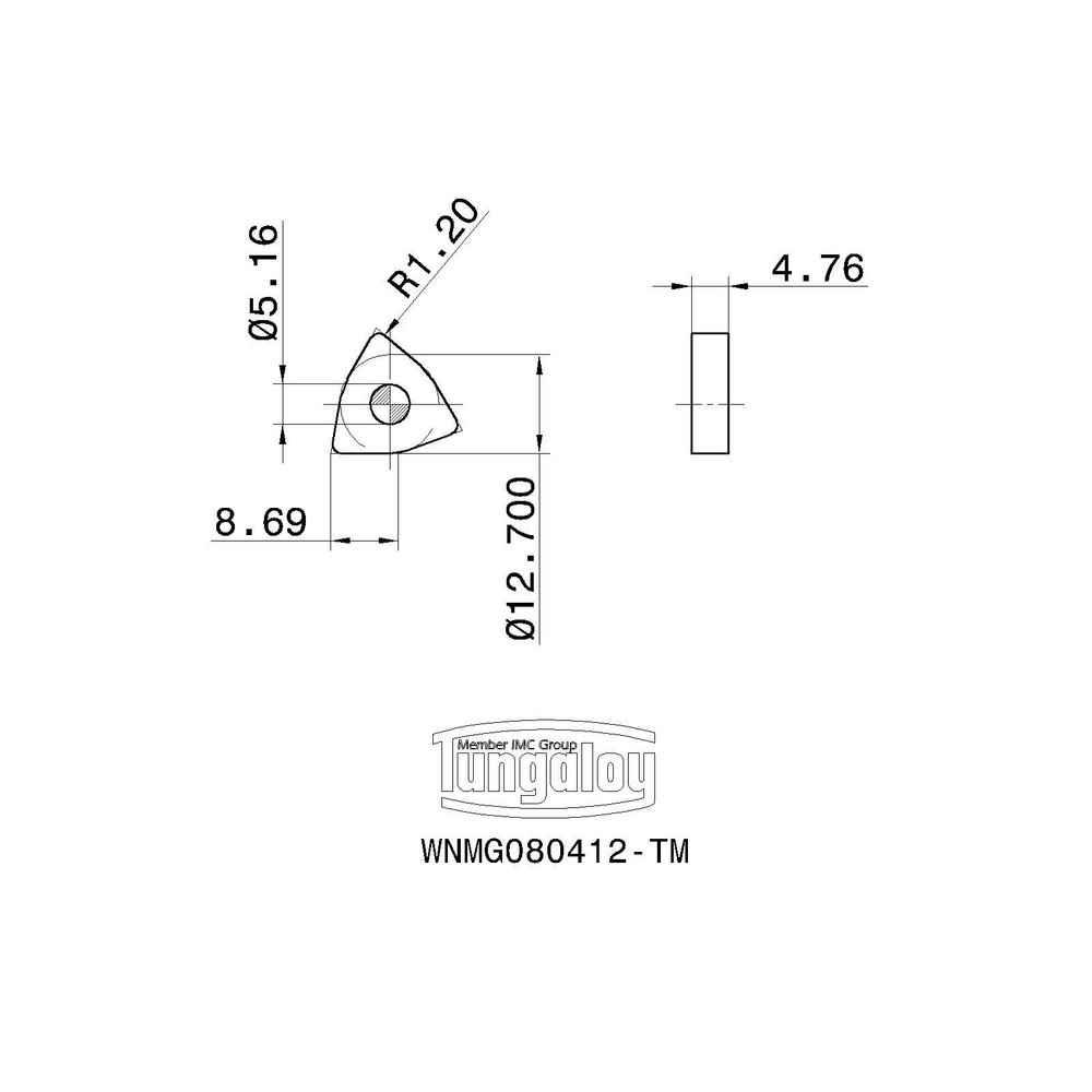 Tungaloy Turning Insert: WNMG 433 TM T9225, Carbide - 6780855