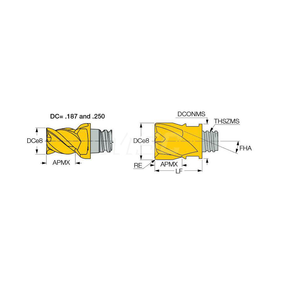 Iscar Corner Radius Milling Tip Insert: MM EC.750A62R060-4T12 IC908, Carbide - 5622373