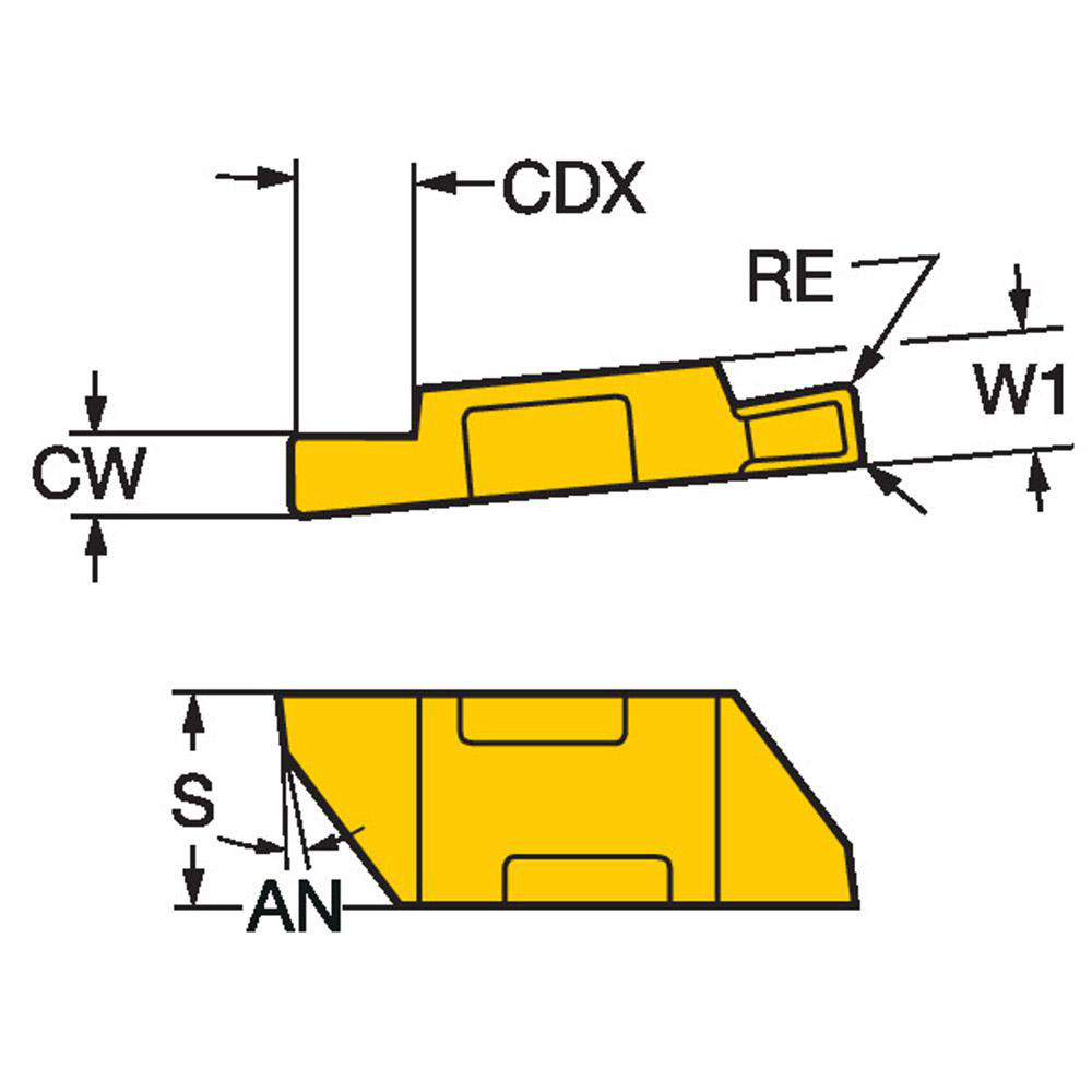 Sandvik Coromant Grooving Insert: TLG3125R 1125, Carbide - 5753183