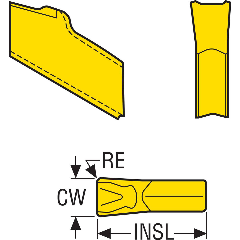 Seco Cutoff Insert: 150.10-4N-16 CP600, Carbide, 0.1610" Cutting Width - 00048855