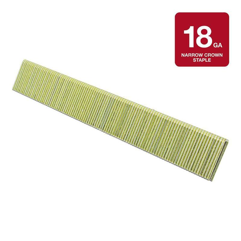 Grip-Rite 3/4 in. x 18-Gauge Adhesive Collated Electrogalvanized L-Style Narrow Crown Staples 5000 per Box - GRL11