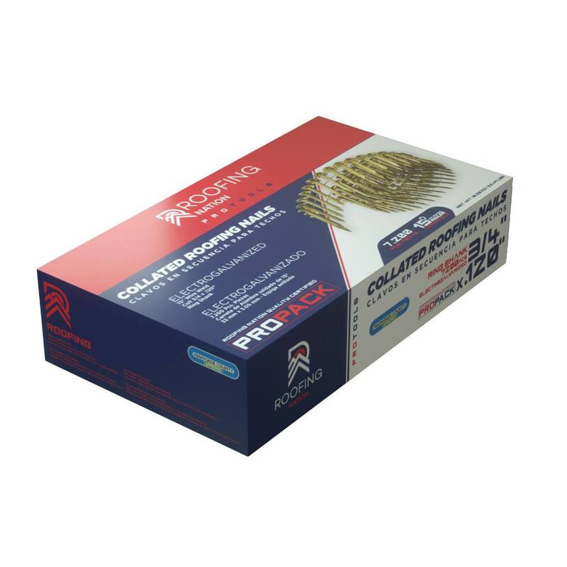 Roofing Nation LLC 3/4 in. Electro Galvanized Ring Shank Coil Roofing Nails (48 Boxes Per Pallet 7,200 Per Box) - EGRSCRN075
