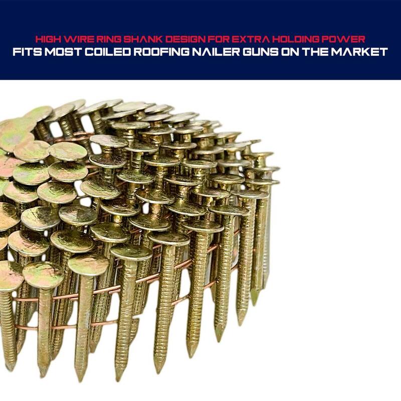 Roofing Nation LLC 3/4 in. Electro Galvanized Ring Shank Coil Roofing Nails (48 Boxes Per Pallet 7,200 Per Box) - EGRSCRN075