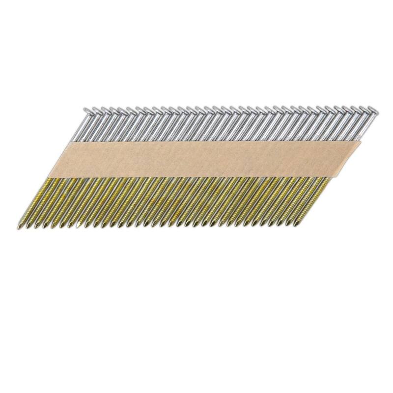 PRO-FIT 3 in. x 0.120 30-Degree Hot Dipped Galvanized Ring Shank Paper Tape Framing Nails (2500 -Per Box) - 0600371