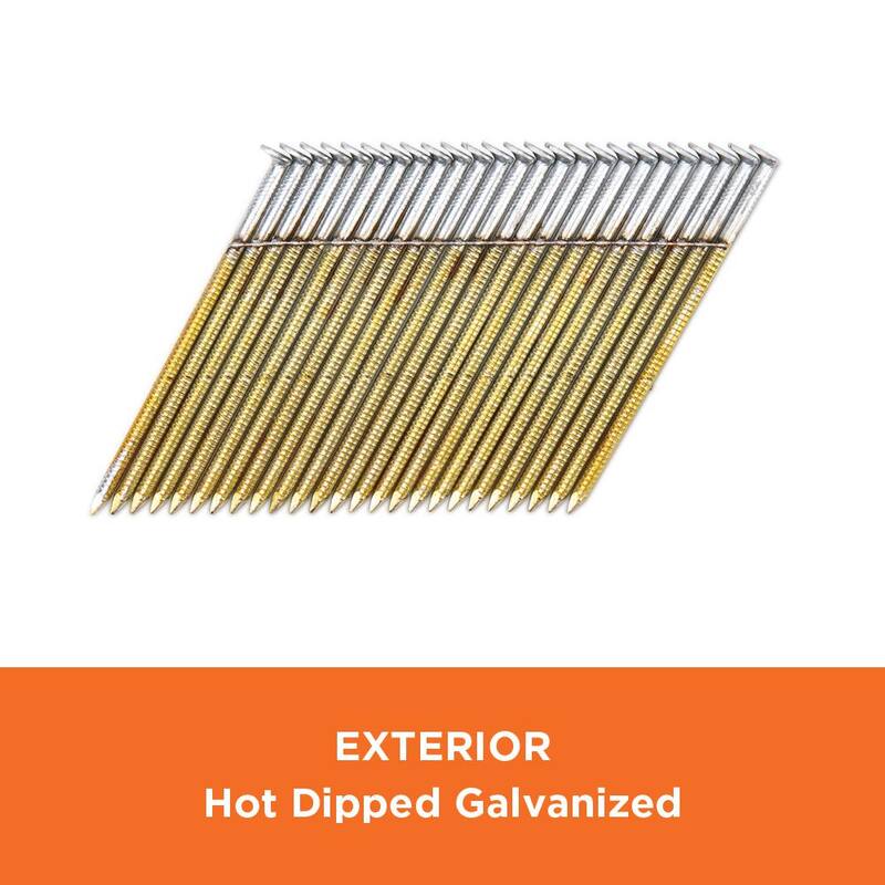 PRO-FIT 3 in. x 0.120 28-Degree Hot Dipped Galvanized Ring Shank Wire Strip Framing Nails (2000 -Per Box) - 0634270