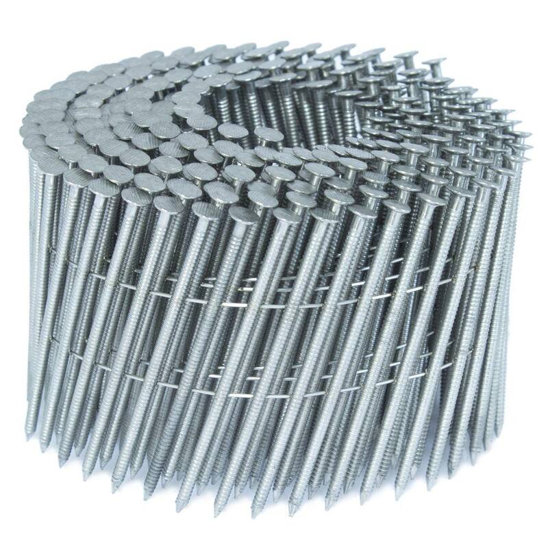 FASCO 2.5 in. x 0.09 in. 15-Degree Ring Stainless Wire Coil Siding Nail 4,000 per Box - MC21290RSSE4M