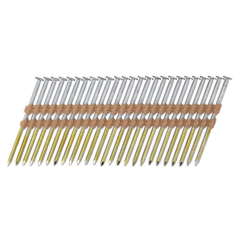 PRO-FIT 3 in. x 0.120 21-Degree Hot Dipped Galvanized Ring Shank Plastic Strip Framing Nails (4000 -Per Box) - 0808182