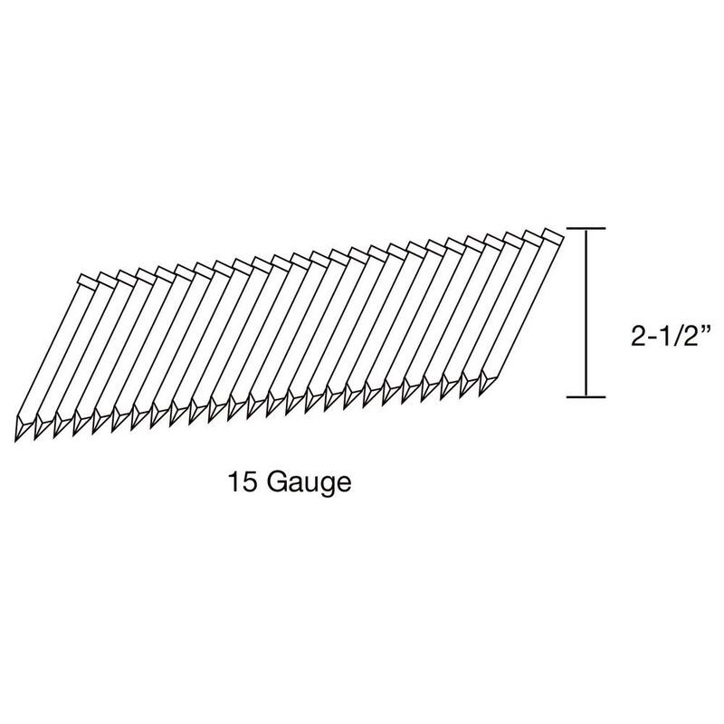 Freeman 2-1/2 in. 15-Gauge Glue Collated Stainless Steel Angle Nails, 1000 Per Box - SSAF1534-25