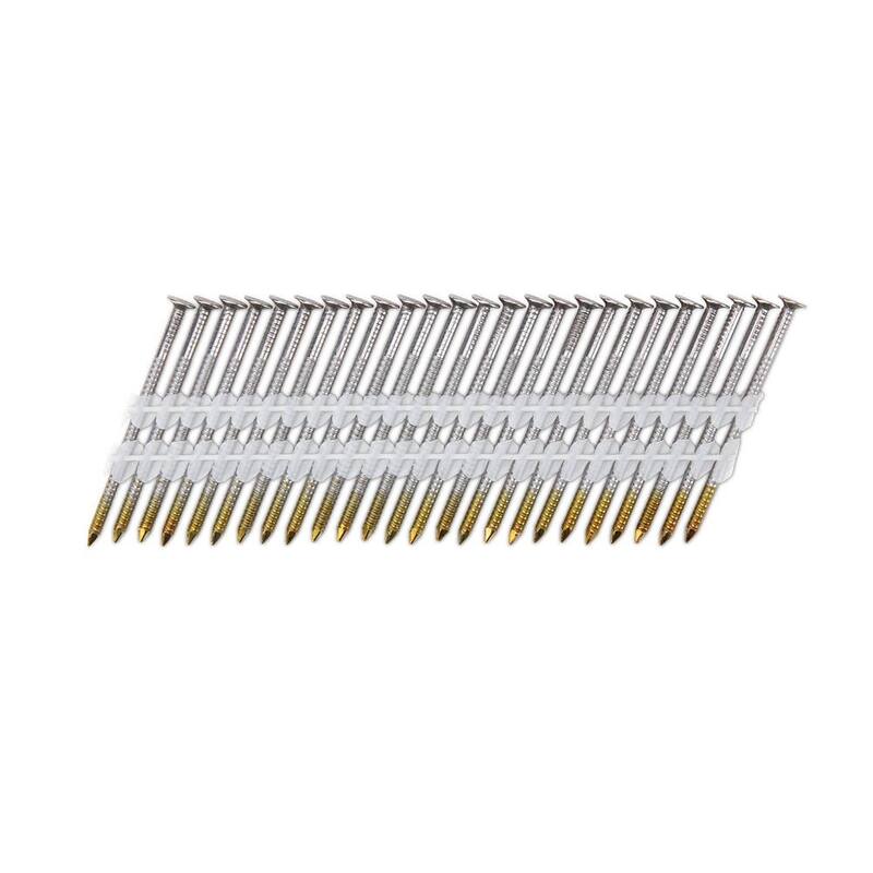 PRO-FIT 2-3/8 in. x 0.113 21-Degree Bright Finish Ring Shank Plastic Strip Framing Nails (5000 -Per Box) - 0710150