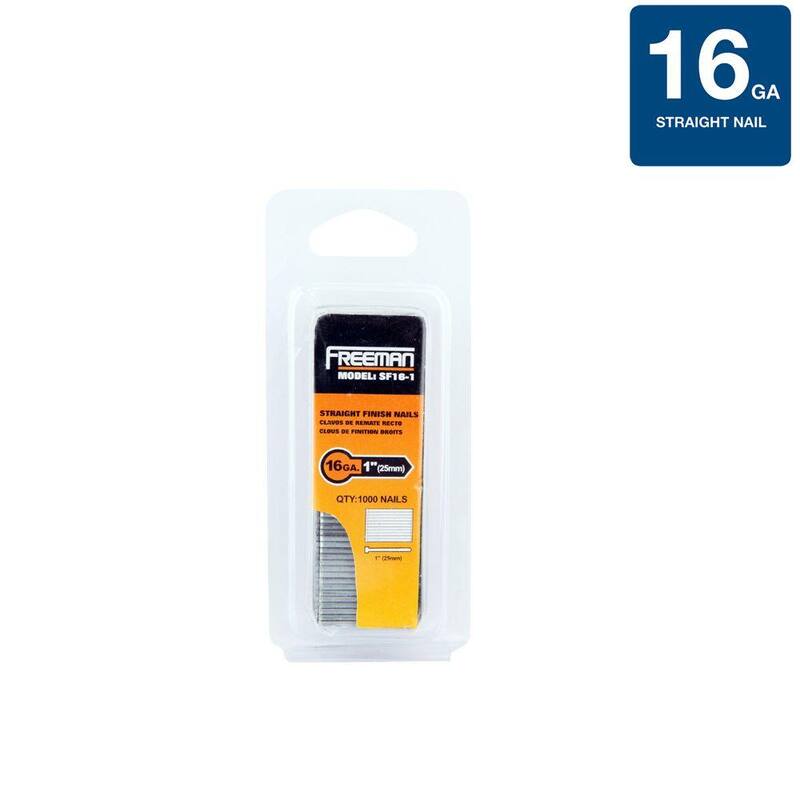 Freeman 1 in. 16-Gauge Glue Collated Straight Finish Nails (1000-Count) - SF16-1